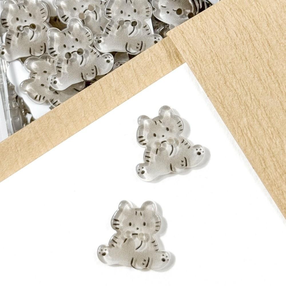 30pcs Resin Kitty Buttons Cute Ginger Cat Buttons Grey Cat Tabby Cat Buttons  Cardigan Sweater
