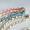 New Fashion Brand Woman Handbag Accessory Chains Detachable Floral Print Gold Silver Metal Silk Shoulder Strap Women DIY Chain Bag Handles
