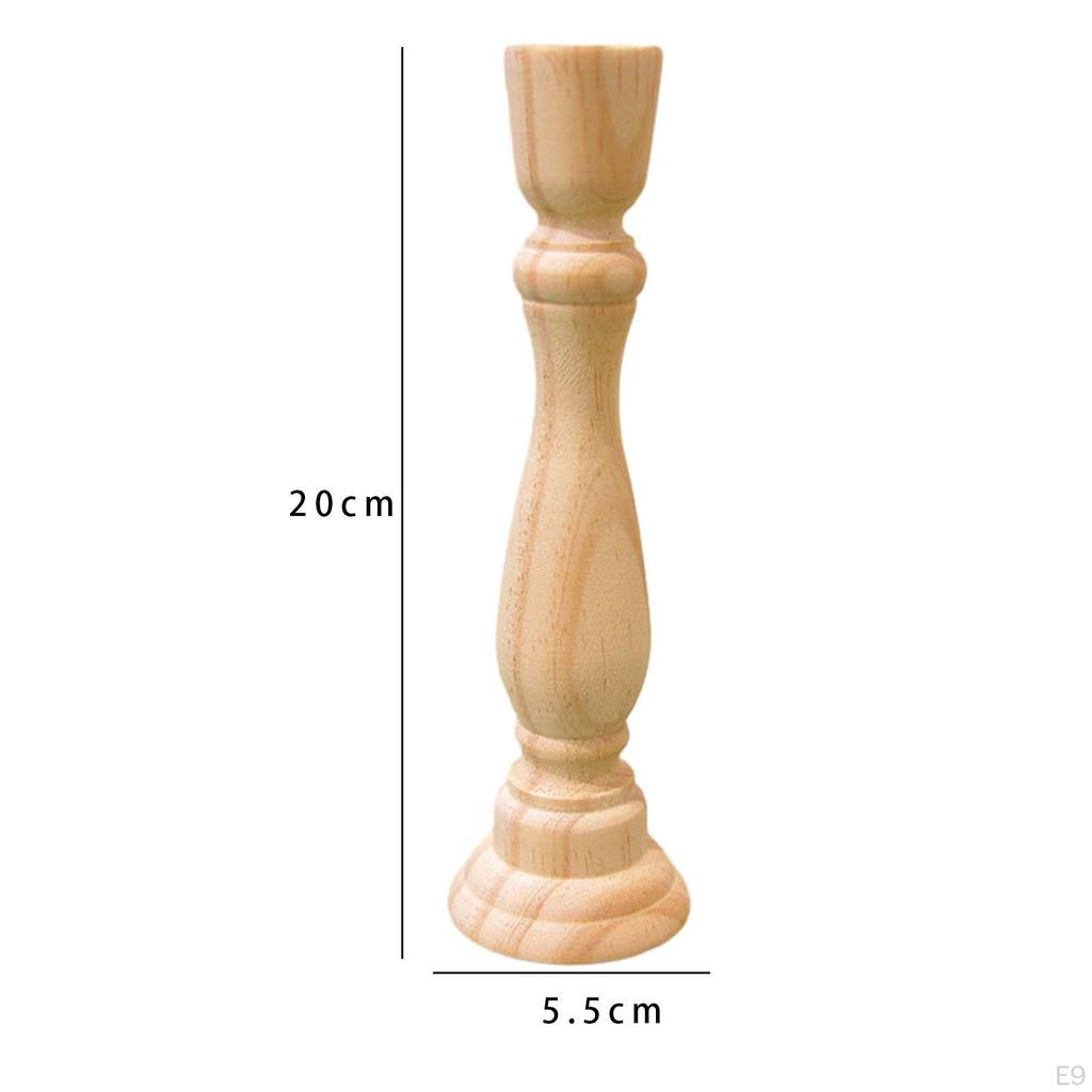 Candle Holder Candlestick Stand Pedestal Photo Props Centerpiece Table Ornament Wooden for Party
