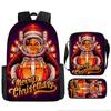 Christmas Backpack, 3D Digital Printed Backpack, Shoulder Bag, Pencil Case, Three-Piece Set