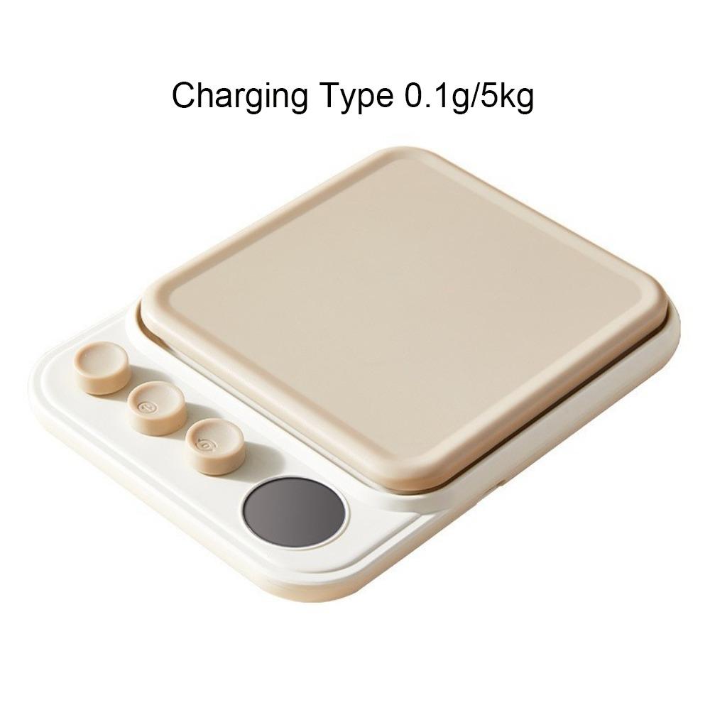 

USB Charging Electronic Scale LCD Display Food Scale Portable Jewelry Scale Baking Use Beige Style C