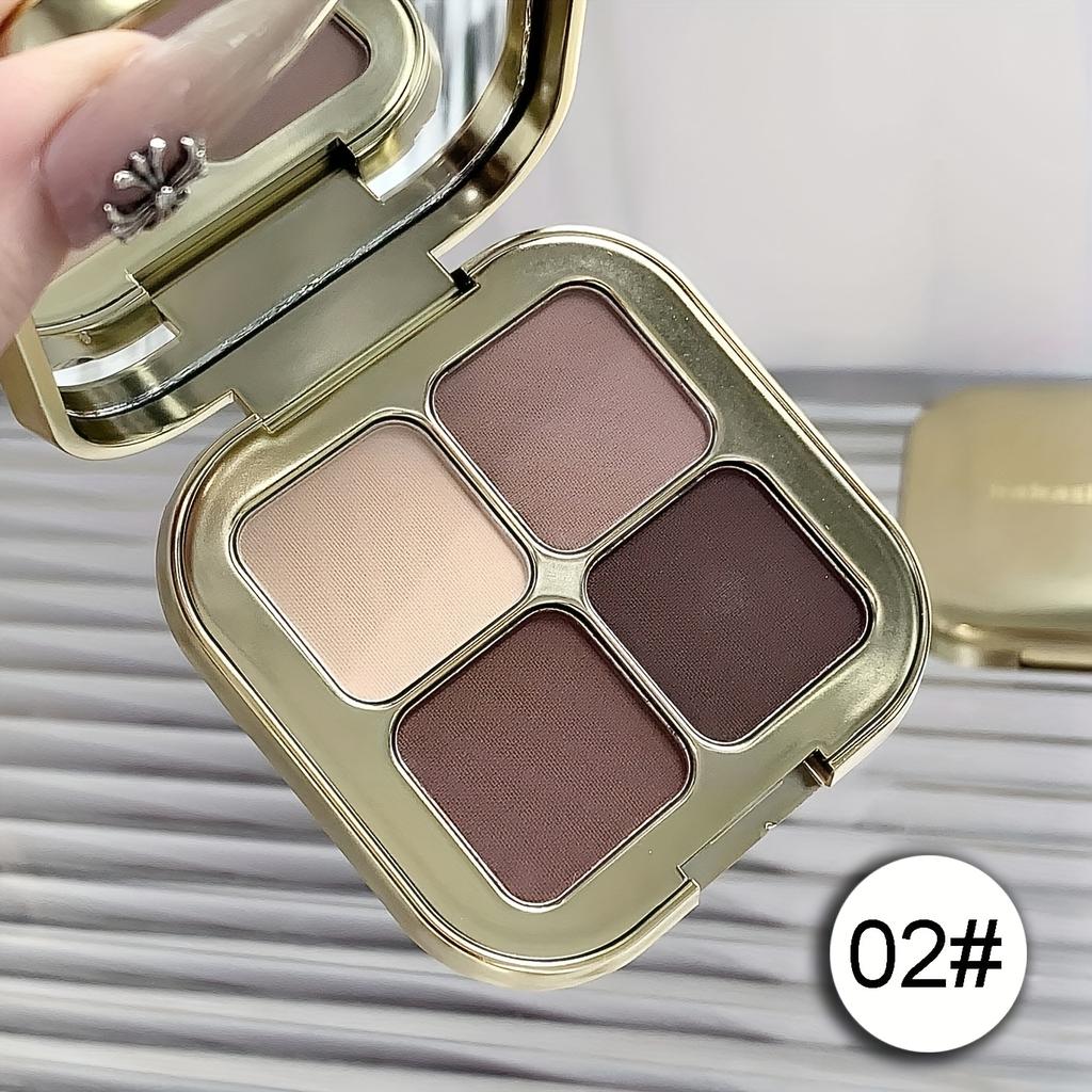 4-Farben Lidschattenpalette Goldene Textur, Matte & Schimmer-Finishes in Braun, Koralle, Rosa, Lila Lidschatten, Langanhaltende Farbe, Einfache Anwendung