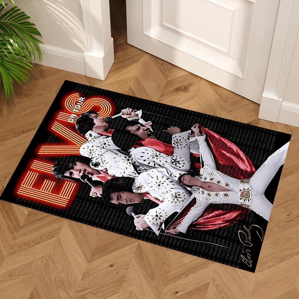 Elvis Presley Fußmatte Geeignet zur Dekoration von Zimmern Arbeitszimmern Wohnzimmern Schlafsälen Rutschfester Teppich Büros Dekorieren Perfektes Geschenk für Frauen/Männer