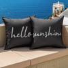 2Pcs Outdoor Cushion Covers Waterproof Throw Pillow Covers Decorative Square Pillowcases for Patio Garden Balcony Indoor Outdoor Use