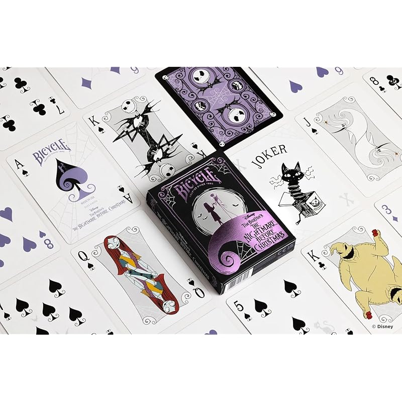 Tenyo Disney Bicycle Playing Cards, Nightmare Before Christmas, Poker Size (6.3cm x 8.8cm), Ages 6 and Up