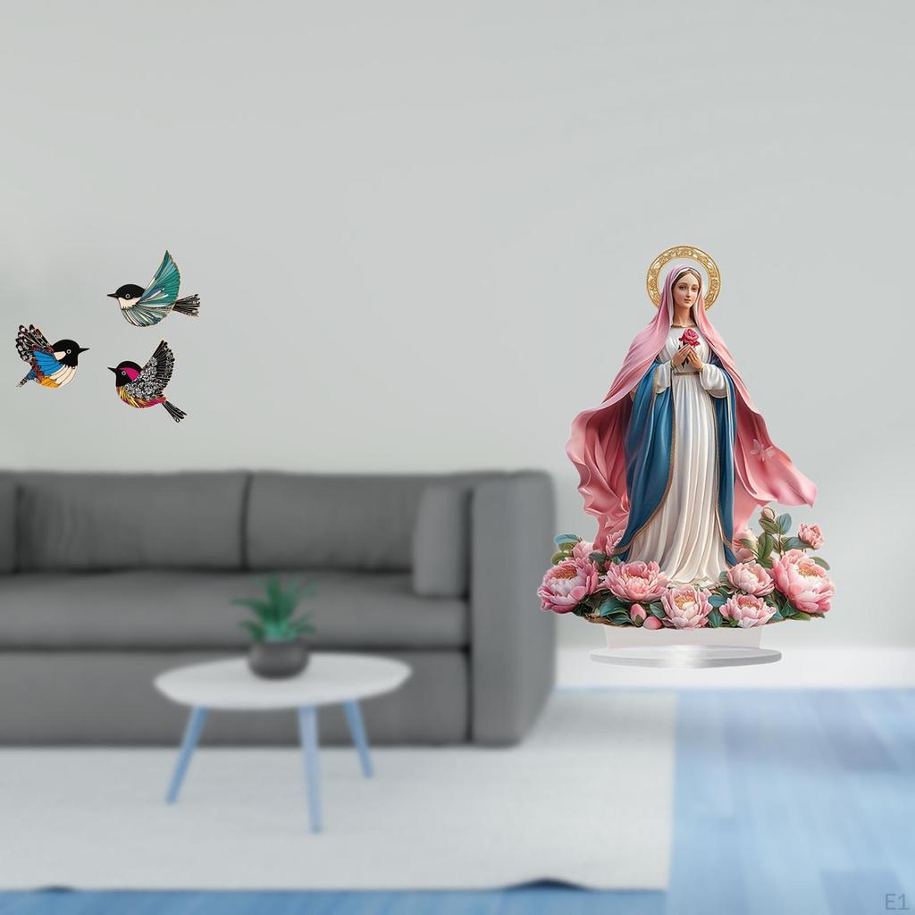 Wooden Bird Wall Art And Acrylic Ornament Freestanding Decorative Table Decor for Garden Study Room