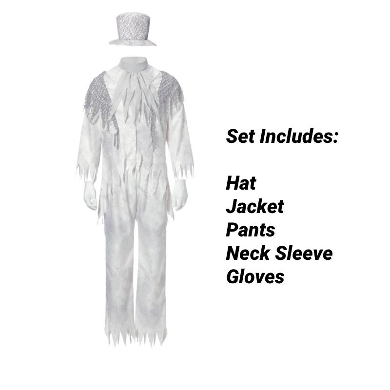 Vampire Halloween Cosplay Costume Set White Ghost Bride Groom Dressup Party