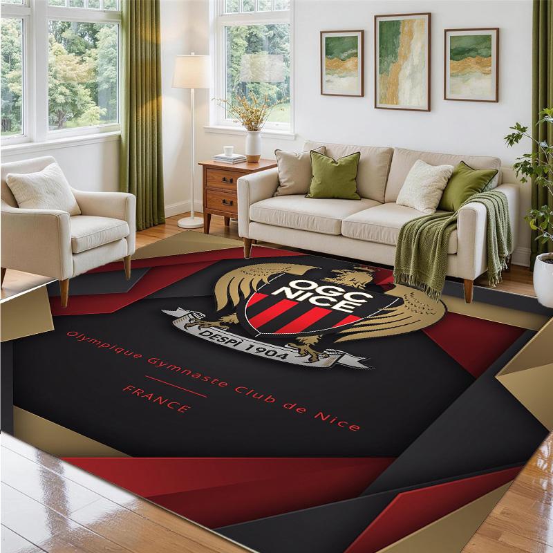 OGC Nice FC Design Crystal Velvet Rug Soft Decorative Mat for Bedroom Entrance
