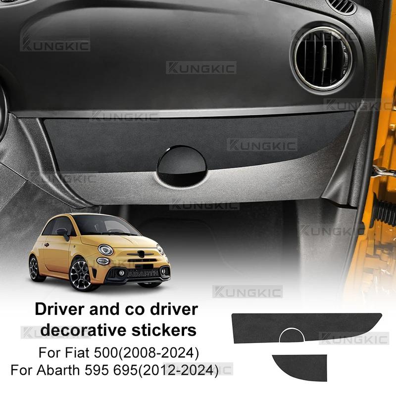Oberer Wildleder-Aufkleber für Fiat 500 2008-2024 Abarth 595/695 2012-2024 Linkslenker Rechtslenker Auto Beifahrerraum Innenraumverkleidung Zubehör.