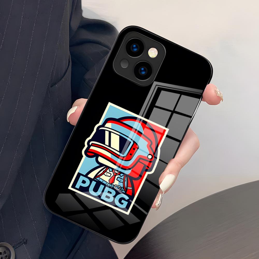 Game P-PUBG Phone Case For IPhone 17 Pro Max 15 Pro 16 14 Plus 12 13 Mini 11 Pro Shockproof Glass Cover