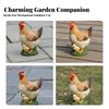Hen Statue with Chick Outdoor Mother and Hand-Painted for Patio