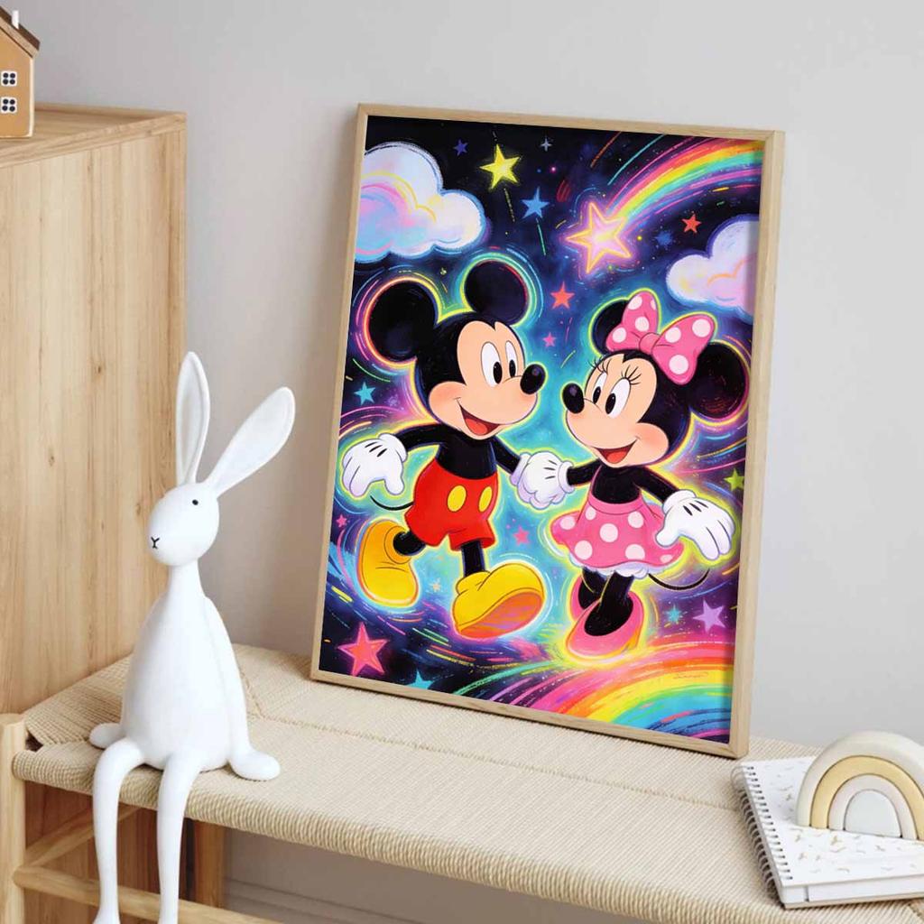 Disney Diamonds Full Diamond Art Painting Kit Mickey Minnie Home DecorDreamy Rainbow Stars (119 Characters)