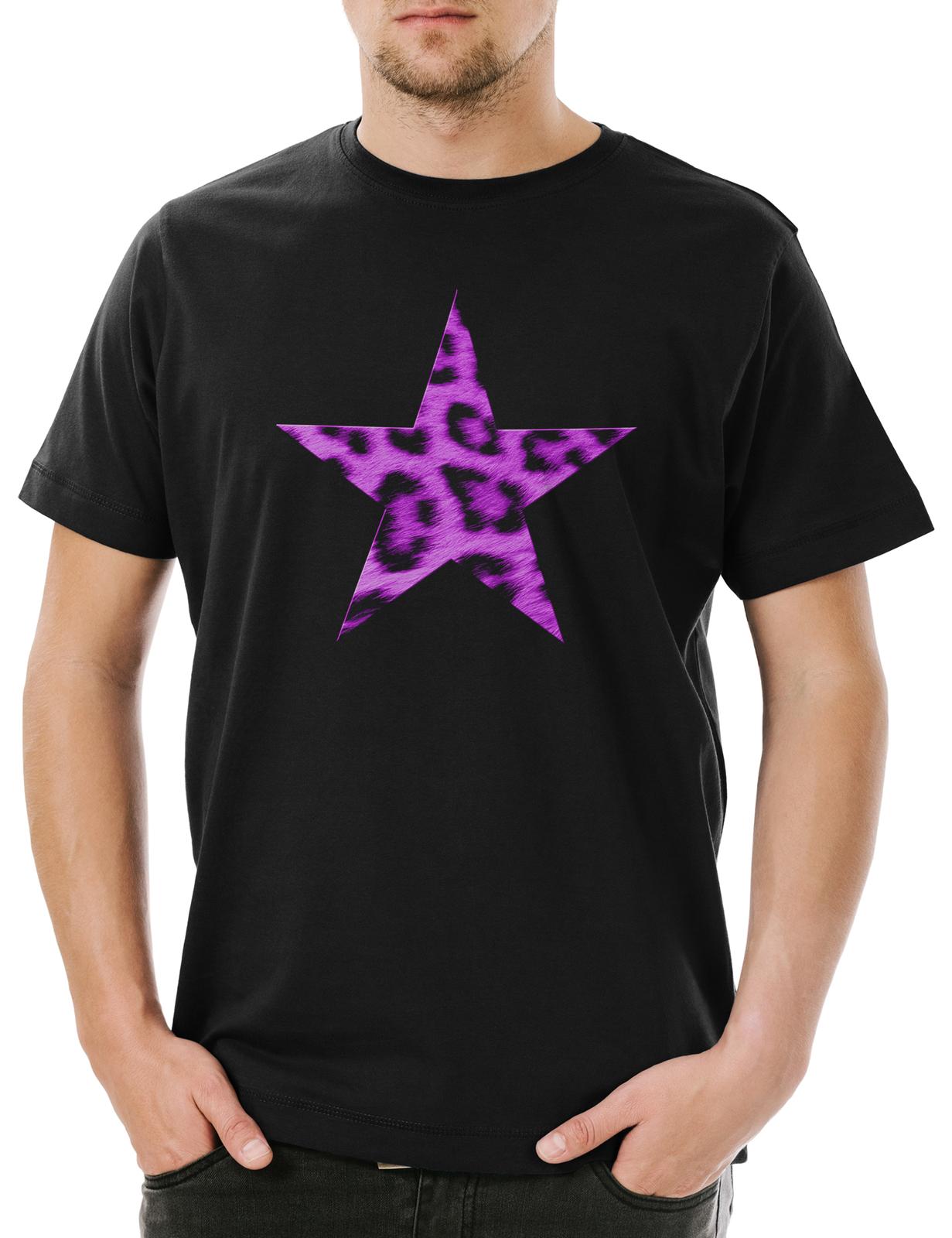 Rockabella Star III Herren T-Shirt Tattoo Nautical Rockabilly Pink Leopard Stern XXL