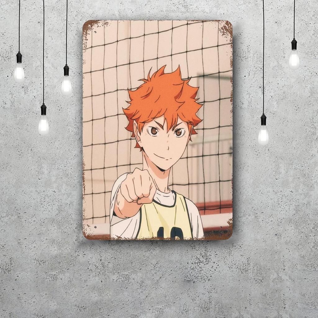 Haikyu Hinata Animation Vintage Metal Tin Signs Posters Decor Retro Metal Plaque Wall Art Decor for Garage Bar