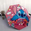 Disney Stitch Automatic Open/Close Umbrella - UV Protection Cute Umbrella with Cute Stitch Design, Portable 3-Fold Compact Umbrella for Men