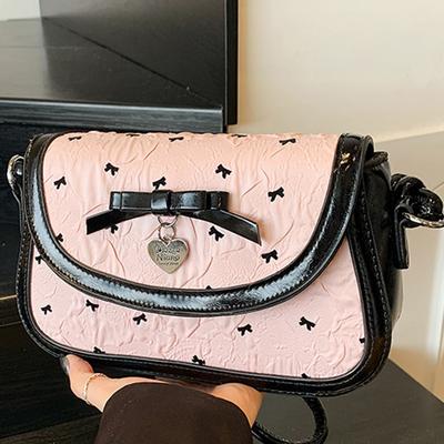 Pink Bow Underarm Bag 2025 Summer New Sweet Niche Foreign Style Design Single Shoulder Messenger Bag Women
