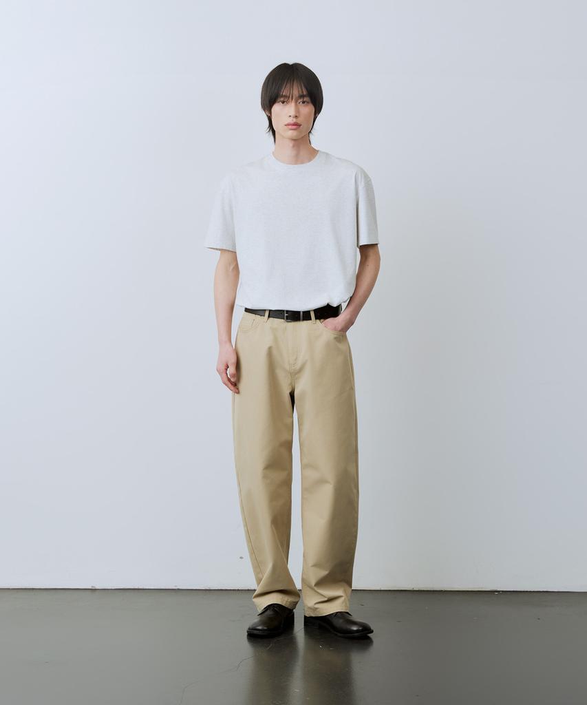 LEIRE Curved Cotton Chino Pants [Beige]