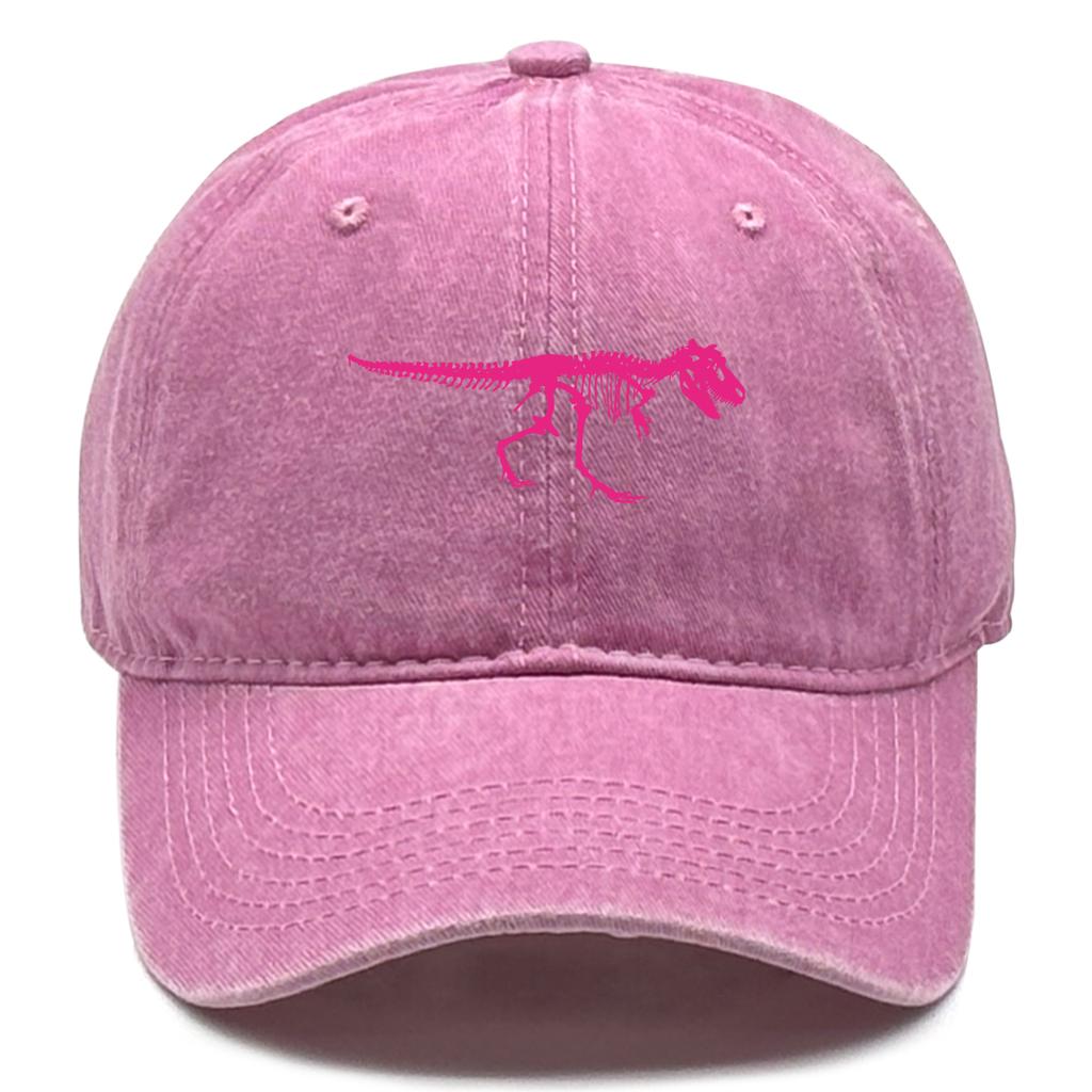 Unisex Adjustable Baseball Hat Pink Dinosaur Caps For Man Washed Retro Snapback Baseball Cap Ideal Choice For Casual Wear