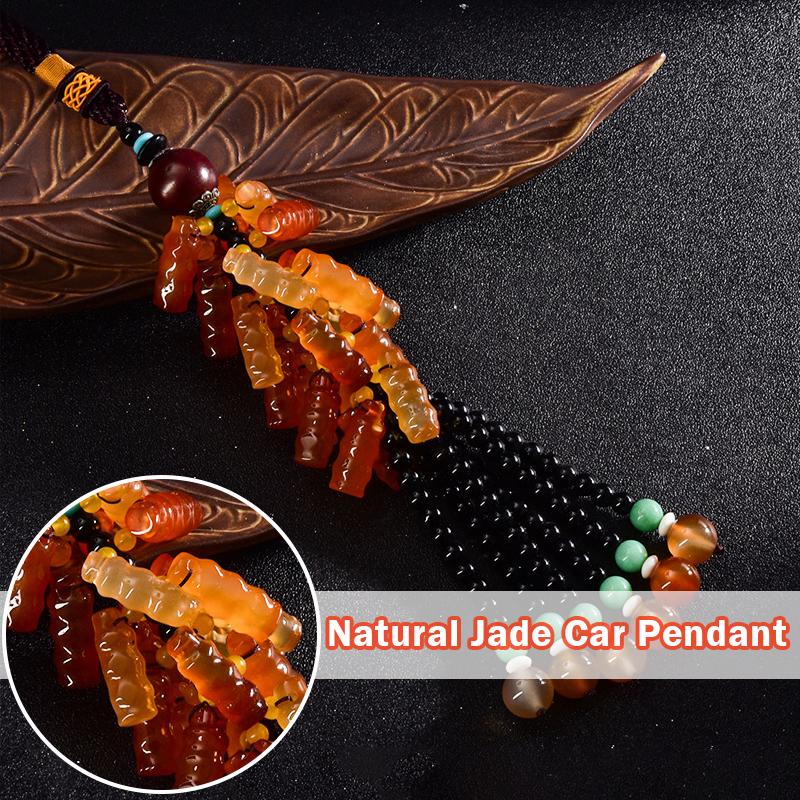 Čínský achát Jade Bead Přívěsek střapec Auto Kreativní Dárek pro štěstí Domácí Auto Závěsné Příslušenství Dekor Auto Interiér Muži Ženy