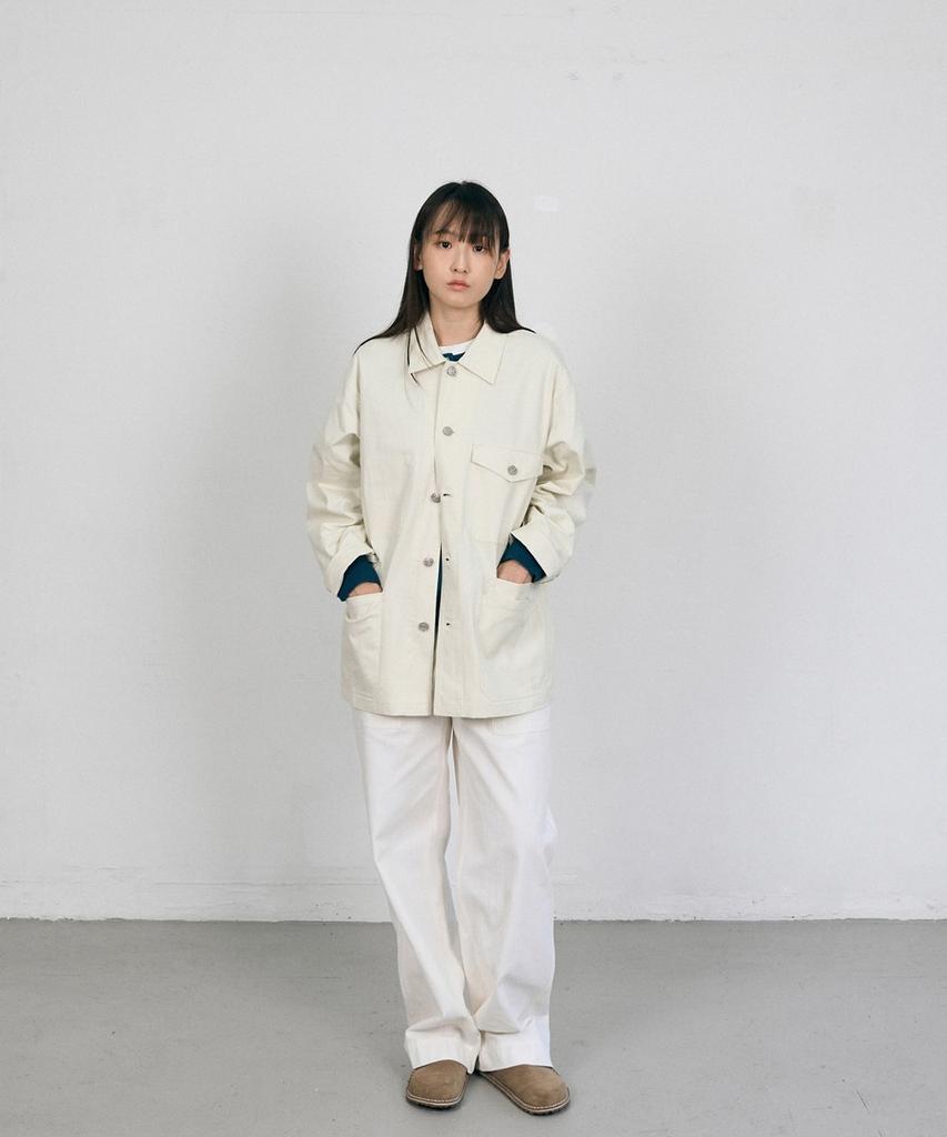 HAVE HAD Twill Cotton Chore Jacket (Light Khaki)