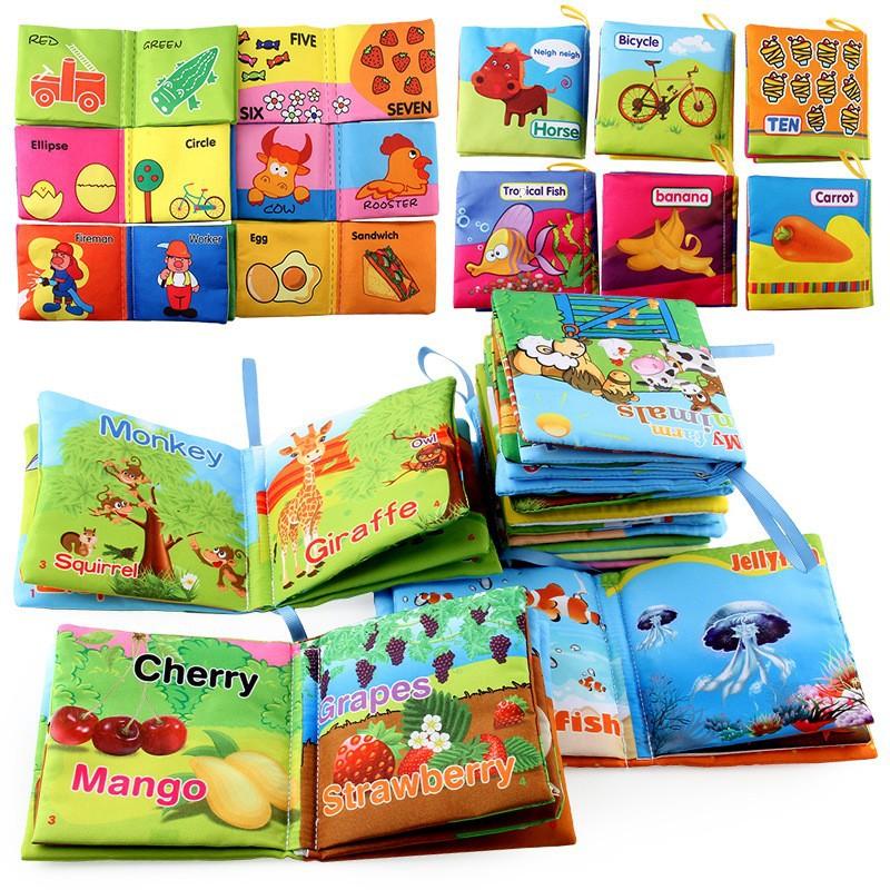 Three-Dimensional Baby Cloth Book Early Education Toy, Can'T Tear Palm Book Early Education Cognition Baby Cloth Book With Sound Paper Set
