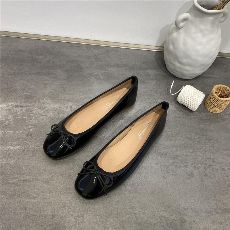 Doudou Single Shoes Women's Shoes 2025 New Summer Versatile Bow Shallow Mouth Ballet Pregnant Women Flat Shoes Ladyshoes