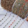 1Meter 6mm Colorful Crystal Beads Beaded Chain Glass Bead Necklace Chain Findings for DIY Bracelet Jewelry Making Supplies