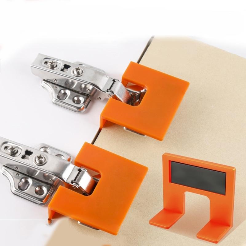 Pack of 2/4/6/10 Double Sided Scale Hinge Locators with Magnetic Base for Accurate Positioning Hole Drilling in Furniture Assembly.