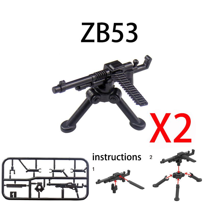 Military Building Blocks Solider Figures Weapons Camouflage Guns RPG Equipment Package Shields EOD M1919A4 Roadblock Mini Bricks