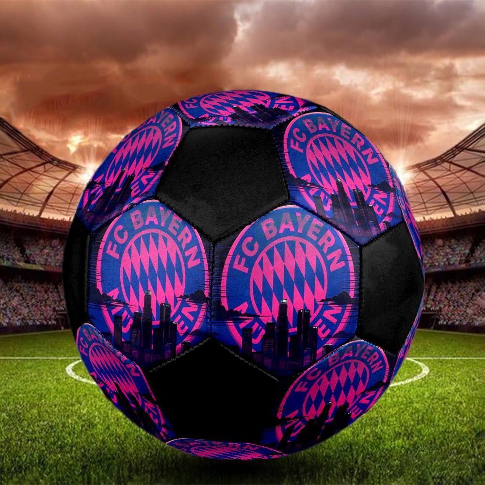 Bayern München3 Soccer Ball Colorful All Ages Machine Stitched PVC Competition Ready Durable High-Bounce.SIZE5