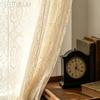 1PC LOZUJOJU Bohemian Hollow Lace Curtain Beige Retro Translucent Sheer Curtain Wimdow Tulle for Living Room Bedroom Home Decor