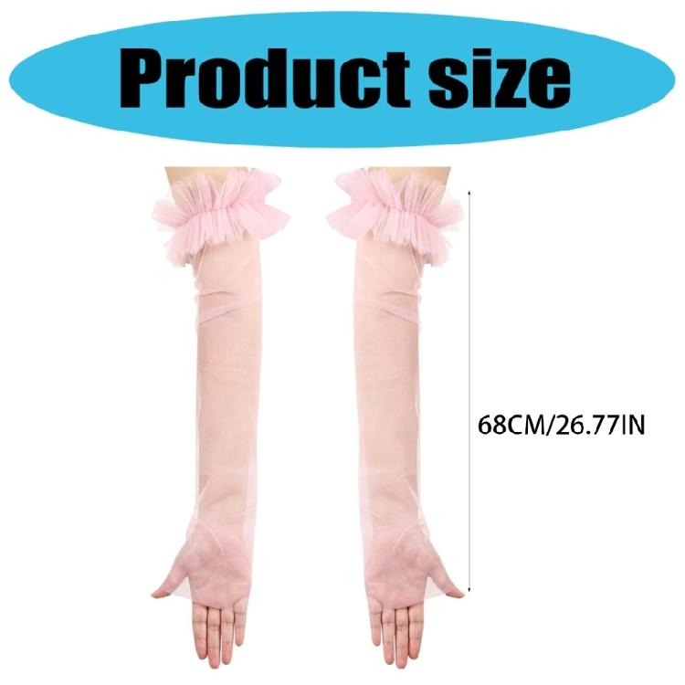 Seethrough Sheer Arm Sleeves Wedding Gloves For Bride Formal Occasion Fingerless Thin Arm Covers for Evening Party Wear
