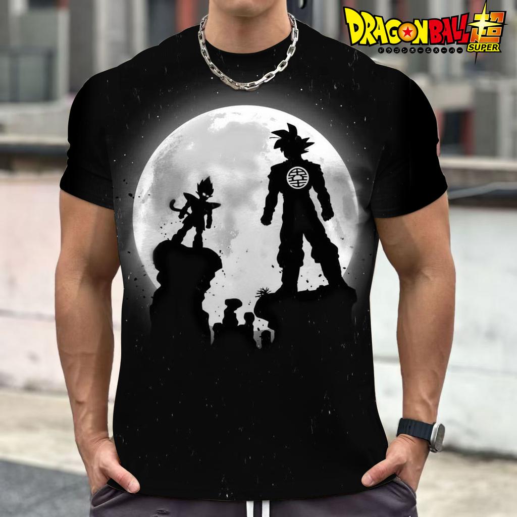Vegeta Dragon Ball Z Goku Herren T-Shirt Trend Streetwear Cool Harajuku GYM Oversized 110-6XL O-Kragen Kurzärmelig Anime Saiyan
