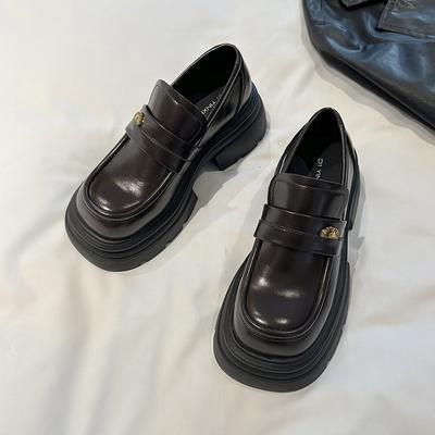 Retro Thick-soled Versatile Women's Spring New Lazy People with Small Leather Shoes