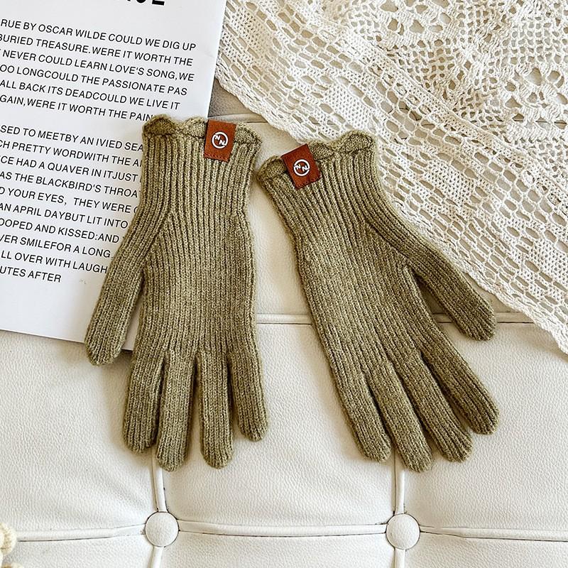 Wool Winter Gloves Open Fingers Warm Gloves Lace Cashmere Wool Knitted Gloves Autumn and Winter Adult