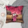 Cartoon CCourage CCowardly Dog Pillow Case Square DoubleSided Printing Sofa Cushion Cover Pillowcase Bedroom Bedside