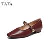 TATA Retro Mary Jane Sheepskin Flat Shoes