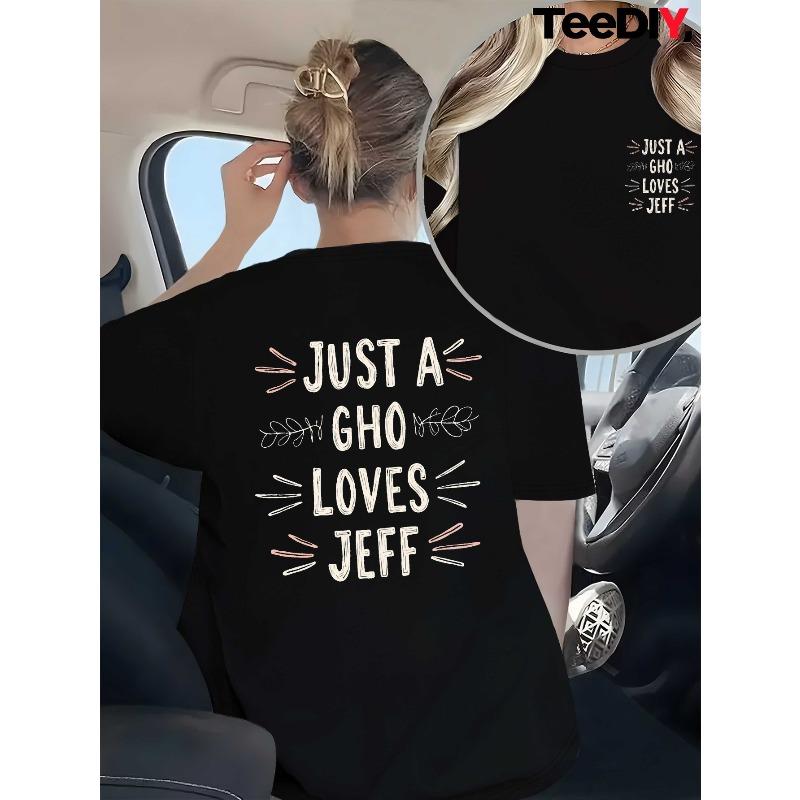 

Women S Plus Size Jeff Graphic T-Shirt Casual Short Sleeve, Womens Curve Clothing, Lady S Large-Sized Black T-Shirt S