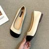 Fashion Autumn New Flat Shoes Women's Fashion Round Head Shallow Mouth Splicing Soft Sole Anti-slip Wear-resistant Single Shoes