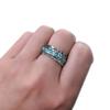 Full Circle Blue Turquoise Ring European and American Fashionable Men's and Women's Rings