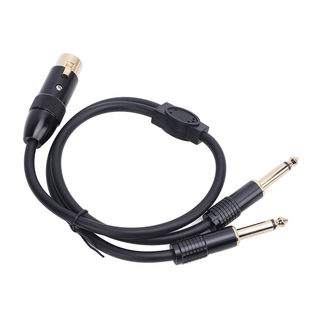 3 Pin XLR to 1 4in Microphone Cable Excellent Sound Quality Plug and Play XLR Female Dual 6.35mm Cable for Amplifier