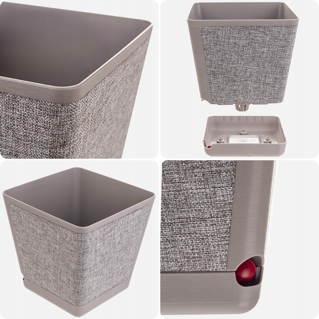 KADAX Květináč Květináč Na Květiny Obal Plastový 18cm Taupe S Podstavcem