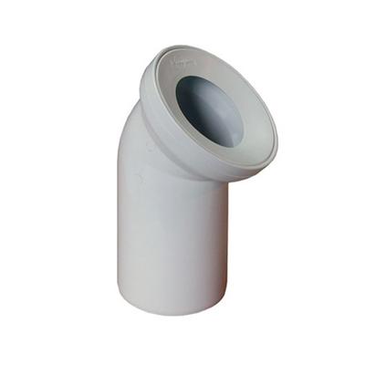 White 45-Degree Toilet Elbow