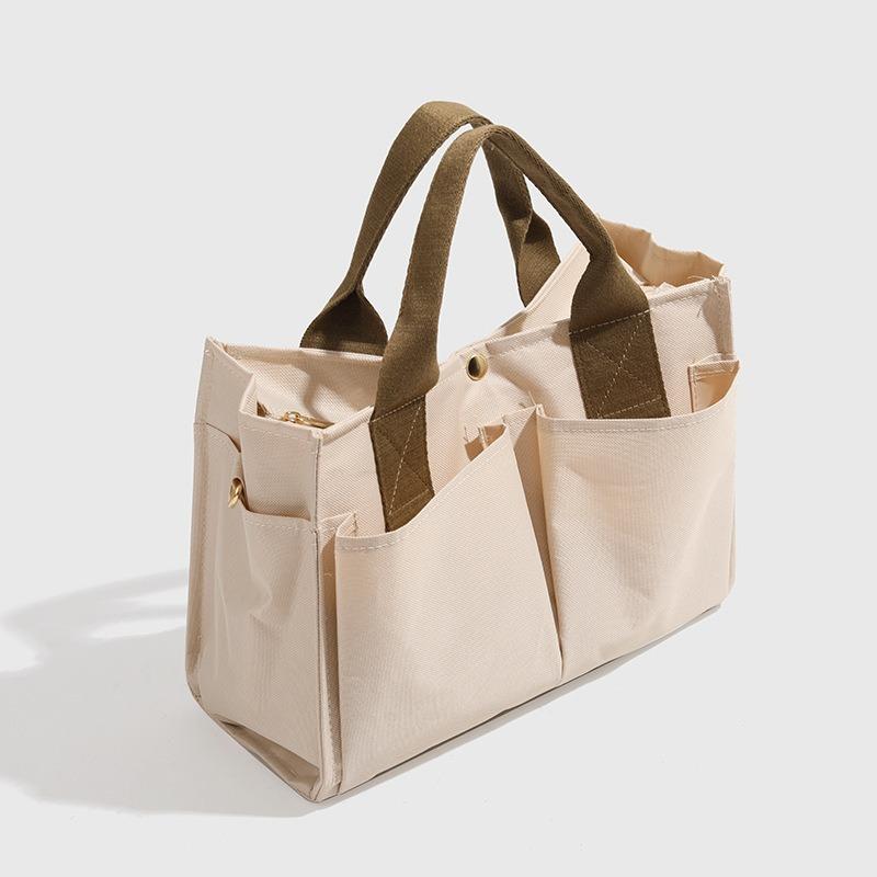 Korean Mommy Bag Multi-Compartment Maternity Outing Lightweight Handheld Shoulder Bag Large Capacity Canvas Multi-Functional Mom Bag