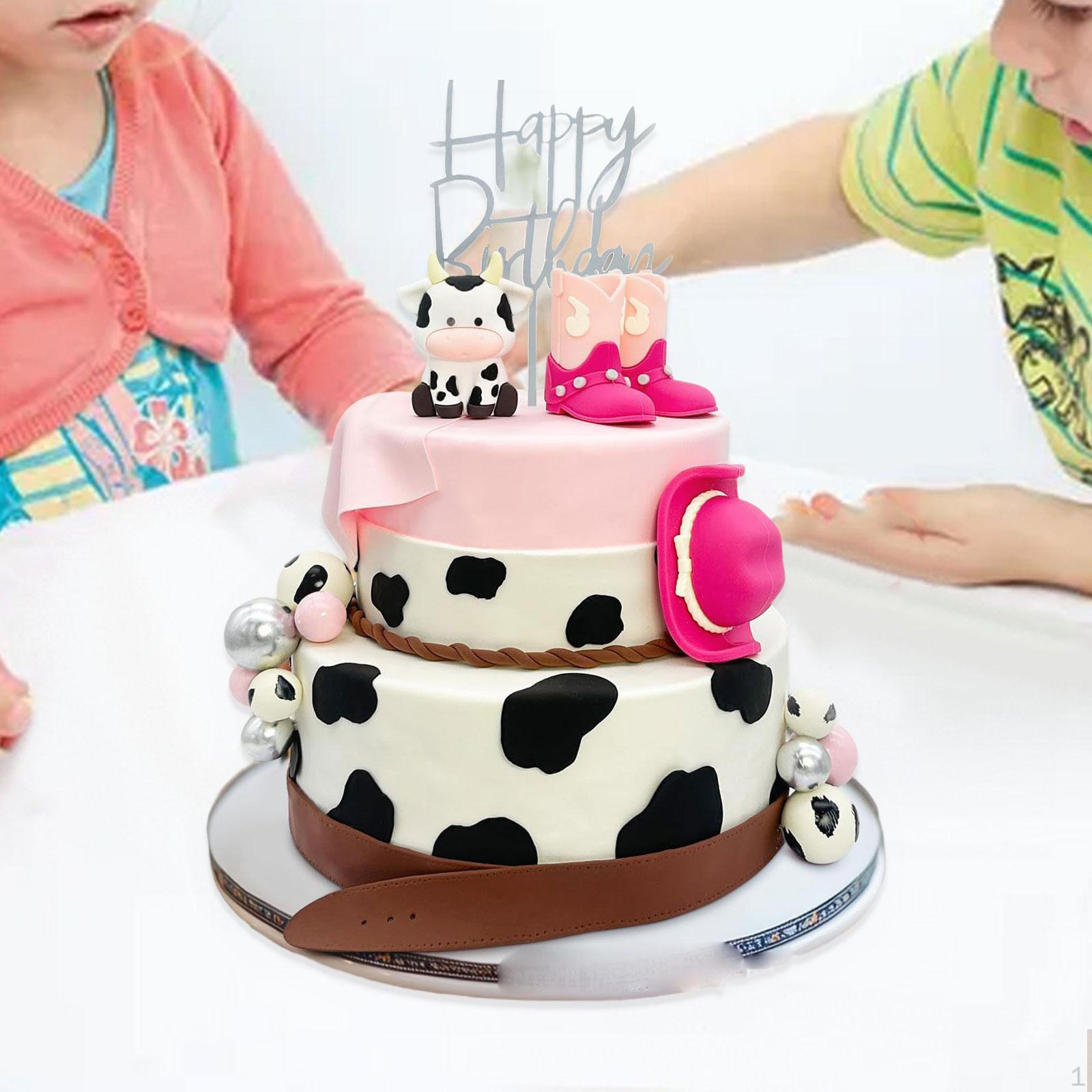 

Топперы для торта Украшения Аксессуар Украшение для выпечки, Ковбойские украшения, с ковбойской шляпой и сапогами для розовый