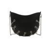 New Temperament Metal Chain Bag  Air-eye One-shoulder Crossbody Bag, Fashionable   Cool and Personalized French Saddle Bag