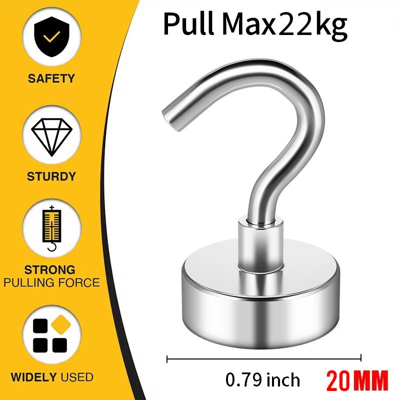 6pcs Magnetic Hooks, 50Lbs(22kg) Strong Heavy Duty Cruise Magnet S-Hooks for Hanging, Cabins, Kitchen, Garage, Workplace nt.
