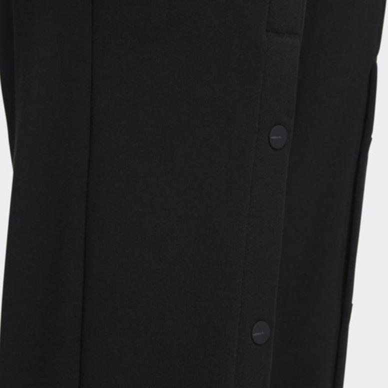 Adidas Originals FW22 Solid Color Button Straight Leg Wide Leg Casual Pants Women Bottoms Black HL9394
