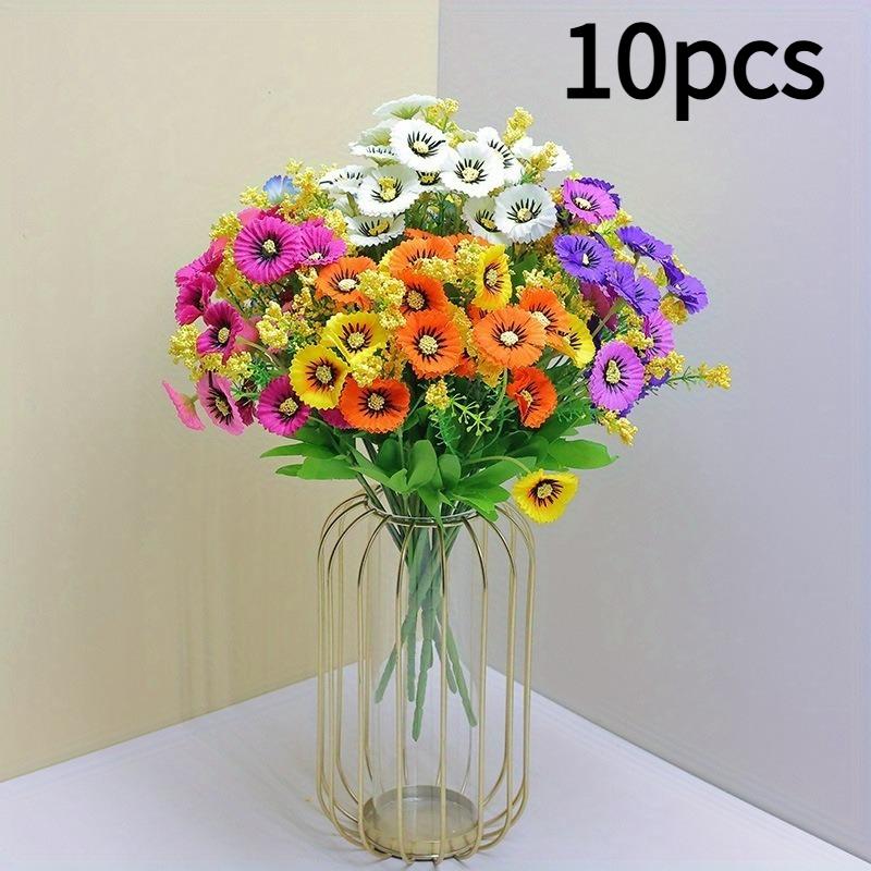

10pcs Outdoor Floral Arrangement, Daisy Simulation Flowers for Decoration, Plastic Flowers, Indoor and Outdoor Decorative