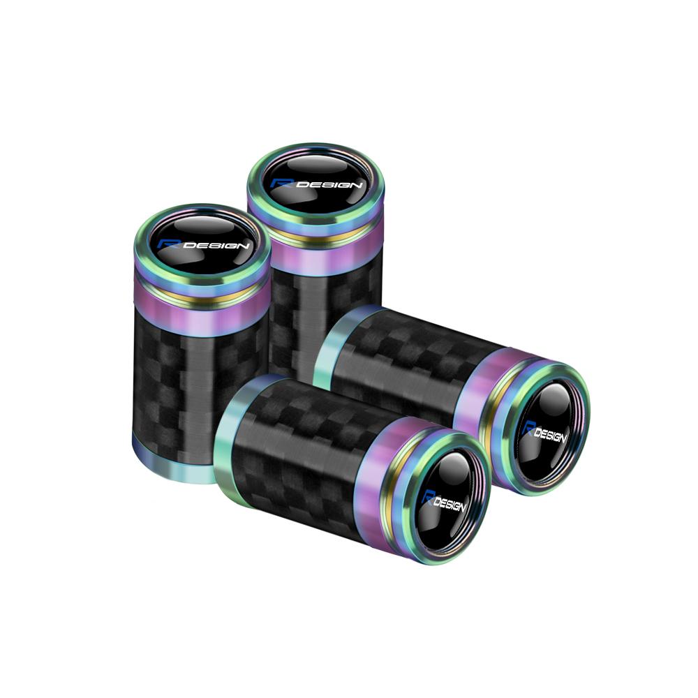 For Volvo ew1For Volvo R Rdesign XC40 C70 V60 V90 AWD T6 D8 T8 4Pcs Carbon Fiber Car Wheel Tire Valve Stem Air Cap Auto Accessories Valve Cap